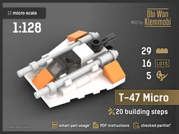 Micro Series T-47 snowspeeder, 1:128