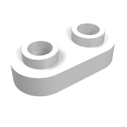 Plate Special 1 x 2 Rounded with 2 Open Studs / White
