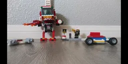 Lego Mechs: Fire Truck Mech and Droid Fighter, With Droid Gunner And Street