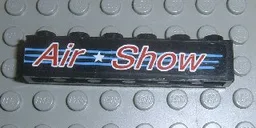 Brick 1 x 6 with Red 'Air Show', White Star, and Medium Blue Lines Pattern Model Left Side (Sticker) - Set 6582