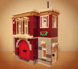 10263 Winter Village Fire Station back wall