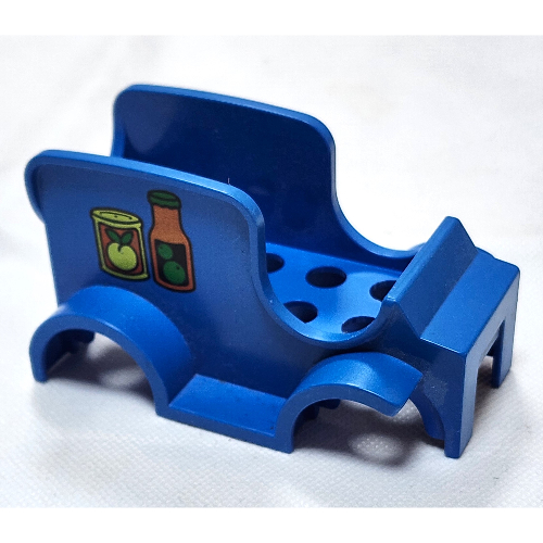 Lego Duplo Car Body Grocery Truck with Can and Bottle Print / Blue