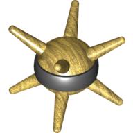 Lego Large Figure Weapon Spiked Ball, Thornax Fruit with Black Band / Pearl Gold