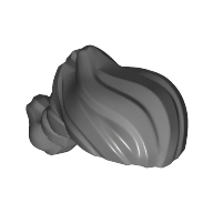 Lego Hair Mohawk with Ponytail / Dark Bluish Gray