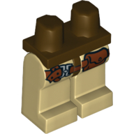 Lego Hips and Tan Legs with Belt and Pocket Print / Dark Brown