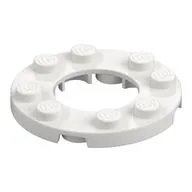 Plate Round 4 x 4 with 2 x 2 Round Opening / White