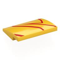 Lego Brick Curved 4 x 3 x 2/3 No Studs with Red Lines print