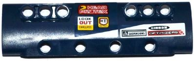 Lego Technic, Panel Curved 11 x 3 with 10 Pin Holes through Panel Surface with White Stripe and Sponsor Logos Pattern Right (Stickers) - Set 42033