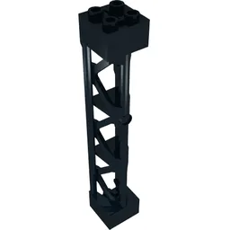 Support 2 x 2 x 10 Girder Triangular Vertical - Type 4 - 3 Posts, 3 Sections / Black
