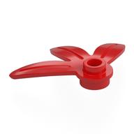 Lego Plant, Round 3 x 3 - 3 Leaves / Red