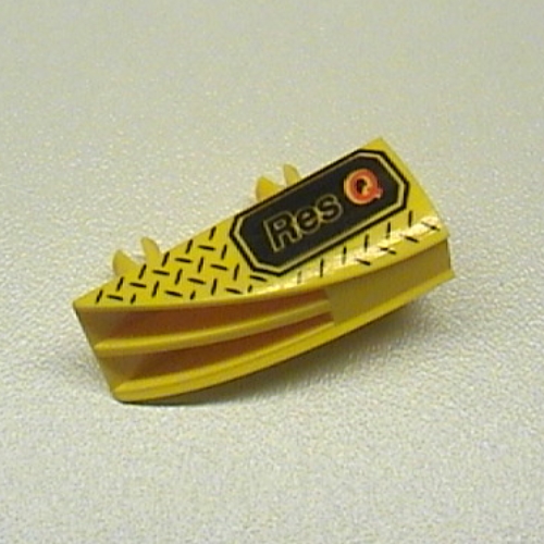 Lego Fairing 1 x 4 Side Flaring Intake with Two Pins and Res-Q Print Left / Yellow