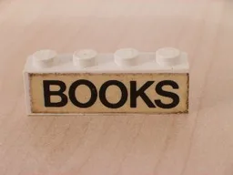 Brick 1 x 4 with Black 'BOOKS' Text Pattern (Sticker) - Set 1592-1
