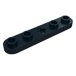 Technic Plate 1 x 5 with Smooth Ends, 4 Studs and Centre Axle Hole / Black