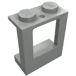 Window 1 x 2 x 2 Plane, Solid Studs / Light Gray