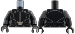 Torso Female SW Jacket, Dark Bluish Gray Lines, Belt with Silver Buckle Pattern (Third Sister) / Black Arms / Black Hands