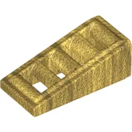 Brick Sloped 18° 2 x 1 x 2/3 with 4 Slots / Grate / Pearl Gold