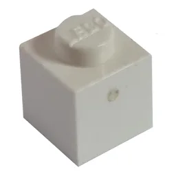 Modulex Brick 1 x 1 with LEGO on Stud / Modulex White