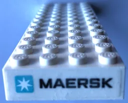 Brick 4 x 12 with Maersk Logo on White Background Pattern on Both Ends (Stickers) - Set 10241