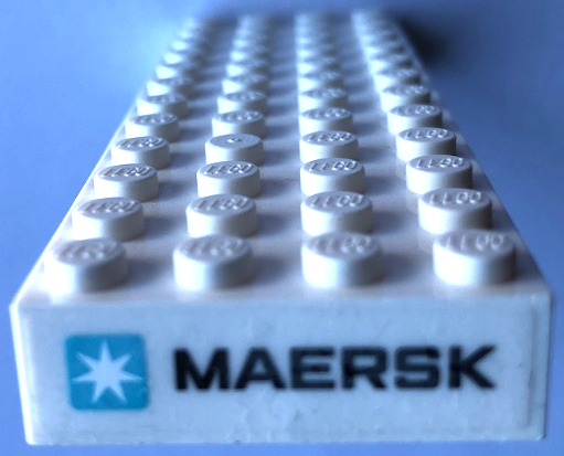 Lego Brick 4 x 12 with Maersk Logo on White Background Pattern on Both Ends (Stickers) - Set 10241