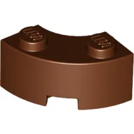 Brick Round Corner 2 x 2 Macaroni with Stud Notch and Reinforced Underside [New Style] / Reddish Brown