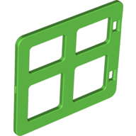 Lego Duplo Door / Window with Four Panes Square Corners / Bright Green