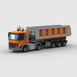 Lego City Semi Dump Truck orange