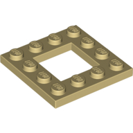 Lego Plate Special 4 x 4 with 2 x 2 Opening / Tan