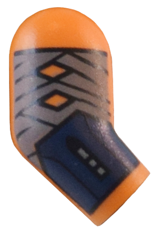 Lego Arm, Right with Dark Bluish Gray Wrappings and Dark Blue Bracer Pattern