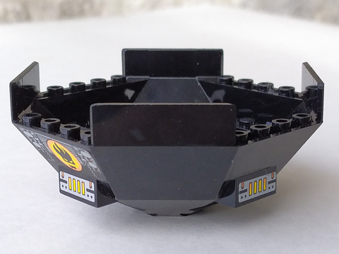 Lego Cockpit 10 x 10 x 4 Octagonal with Axle Hole with Vent Pattern (Stickers) - Set 8970