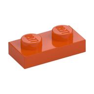 Lego Plate 1 x 2 / Reddish Orange