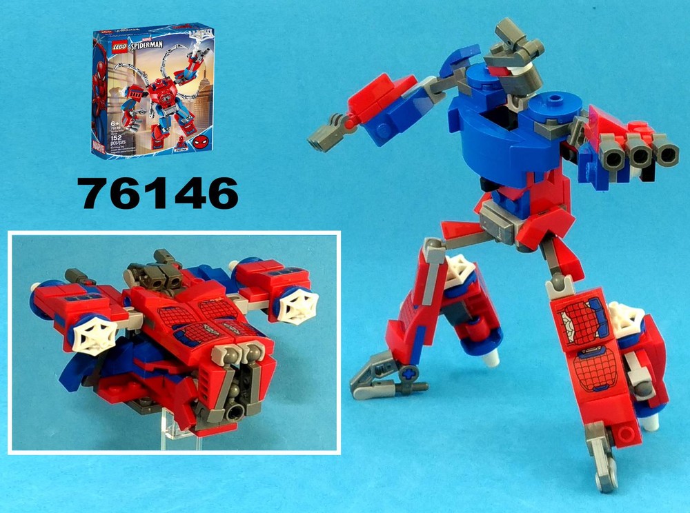 Lego Transformer Chibi spaceship from LEGO Marvel set 76146 Spider man Mech armor