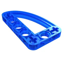 Technic Beam 3 x 5 L-Shape with Quarter Ellipse Thin / Trans-Dark Blue