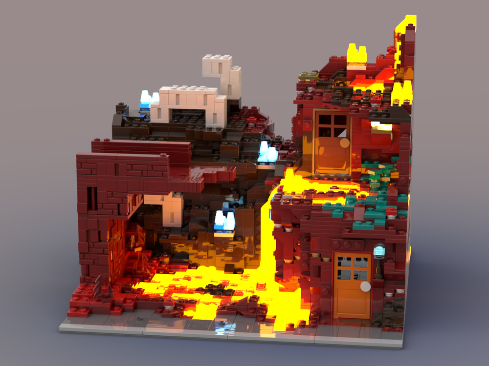 Lego Nether Modular Building- Lava Lake
