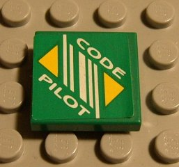 Lego Tile 2 x 2 with Code Pilot Logo Pattern (Sticker) - Set 8479