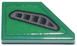 Tile, Modified 1 x 2 Wedge Left with Black and Dark Bluish Gray Air Vent Pattern (Sticker) - Set 76925