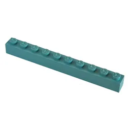 Modulex Brick 1 x 10 with M on Stud / Modulex Terracotta