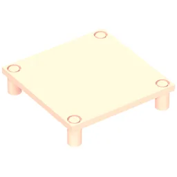 Scala, Table 7 x 7 x 1 1/3 / Light Salmon