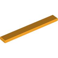 Lego Tile 1 x 8 with Groove / Bright Light Orange