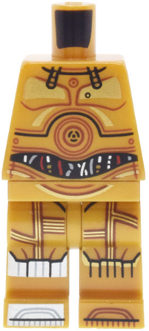 Lego Body SMART Minifigure, Torso with Pearl Gold Hips and Legs with SW C-3PO with Red and Silver Wires Pattern