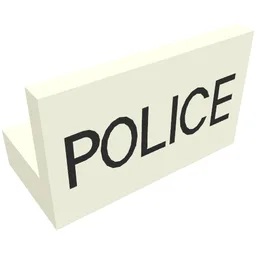 Panel 1 x 2 x 1 with Thin Black POLICE Print / White