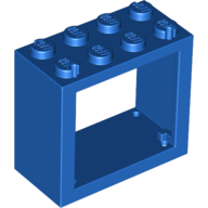 Lego Window 2 x 4 x 3 Frame with Solid Studs / Blue