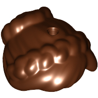 Lego Hair Braids Pulled Back to Bun with Holes on Top and Back / Reddish Brown