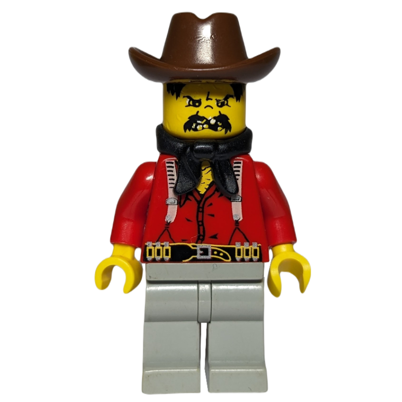 Lego Bandit - Western, Red Shirt, Black Handkerchief, Brown Hat