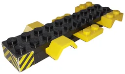Stickered Assembly 10 x 4 x 1 with Black and Yellow Danger Stripes Pattern (Sticker) - Set 622