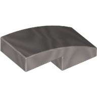 Lego Brick Curved 2 x 1 No Studs [1/2 Bow] / Metallic Silver