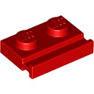 Lego Plate Special 1 x 2 with Door Rail / Red