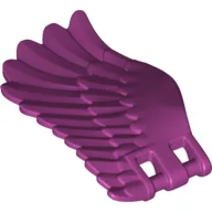 Creature Body Part, Wing 4 x 7 Left with Feathers and Handles for Clips / Magenta