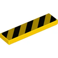 Tile 1 x 4 with Black Diagonal Stripes Print