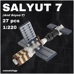 Salyut 7 and Soyuz-T (~1:220)