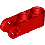 Lego Technic Axle and Pin Connector Perpendicular 3L with 2 Pin Holes / Red